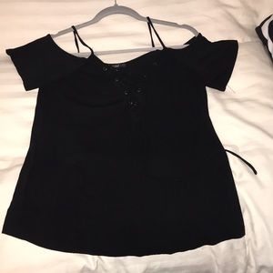 Papaya black t shirt with front tie